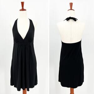 Vintage Anne Cole Black Halter Dress Size Medium